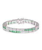 Cz By Kenneth Jay Lane - Emerald Deco Bracelet