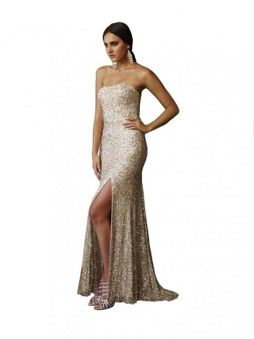 Bg Haute - E01015 Dress In Champagne