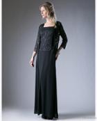 Cinderella Divine - Lace Straight Sheath Dress With Long Sleeve Jacket