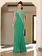 May Queen - Astounding Beaded Bateau Neck Gown Rq7300