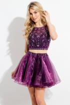 Rachel Allan Short - 4424 Two Piece Bateau Embellished Organza Dress