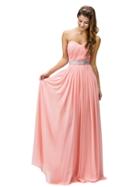 Graceful Beaded And Ruched Strapless Sweetheart Chiffon A-line Dress