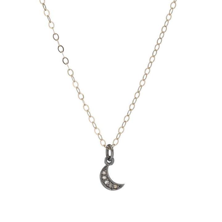 Teri Jon - Brooklyn Diamond Mini Moon Necklace