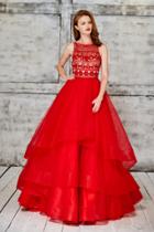 Angela & Alison - 71029 Sleeveless Tiered A-line Evening Gown