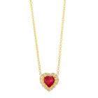 Logan Hollowell - Ruby Heart And Diamond Necklace