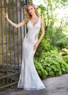 Enchanting By Mon Cheri - 118150 Beaded Lace Sheath Wedding Gown