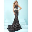 Tiffany Designs - Long Lace Prom Dress With Cut-outs 16239