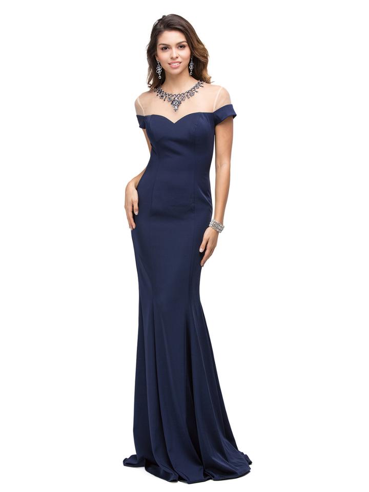 Dancing Queen - Long Mock Off-the-shoulder Prom Dress 9752