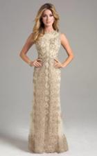 Lara Dresses - 32941 Sleeveless Beaded Lace Sheath Long Dress