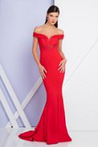 Terani Couture - 1723e4260 Folded Off-shoulder Mermaid Gown