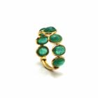 Tresor Collection - Emerald Oval Stackable Ring Bands With Adjustable Shank In 18k Yellow Gold