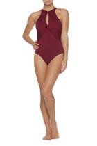 Helen Jon - High Neck One-piece In Syrah