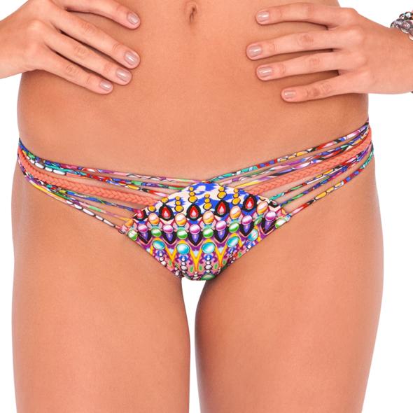 Luli Fama - Lil Gem Strappy Brazilian Ruched Back In Multicolor (l44820)