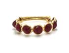 Tresor Collection - Ruby Faceted Round Adjustable Ring Band In 18k Yellow Gold