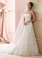 Martin Thornburg For Mon Cheri - 215268 Floral Strapless Appliqued Wedding Gown
