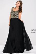 Jovani - Cap Sleeve Chiffon Empire Waist Dress Jvn47895