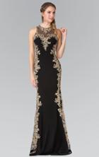 Elizabeth K - Laced Illusion High Neck Rome Jersey Dress Gl2320