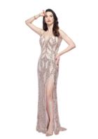 Primavera Couture - 3096 Webbed Strappy Back Sequined Gown
