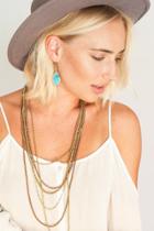Heather Gardner - Double Chain Turquoise Earrings