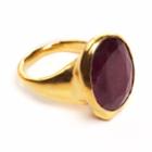 Vanessa Lianne - Snake Ring With Ruby And Black Diamond Eye