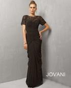 Jovani - Simple Long Evening Gown In Illusion Sweetheart Neckline 5450