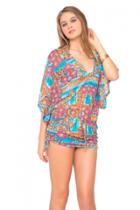 Luli Fama - Wild & Free Cabana V-neck Dress In Multicolor (l456976)