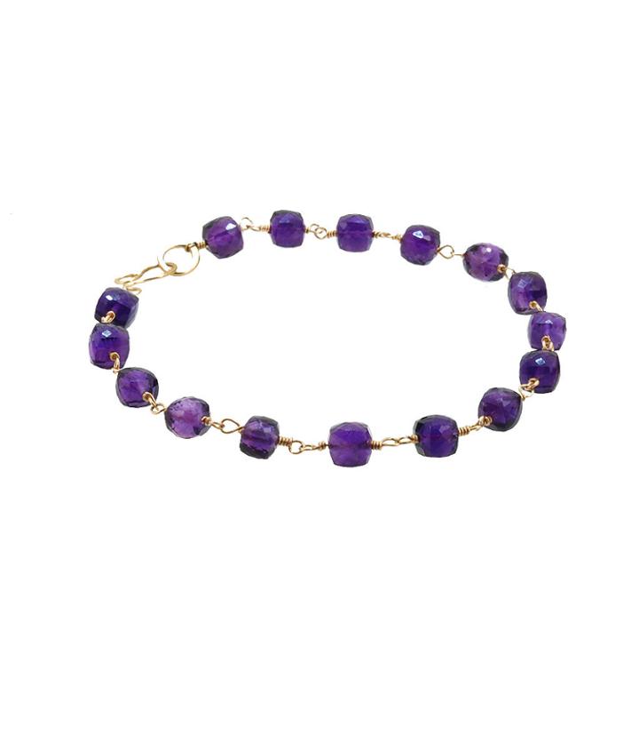 Lori Kaplan Jewelry - Amethyst Faceted Squares Bracelet