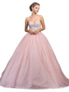 Dancing Queen - Strapless Bejeweled Sweetheart Ballgown