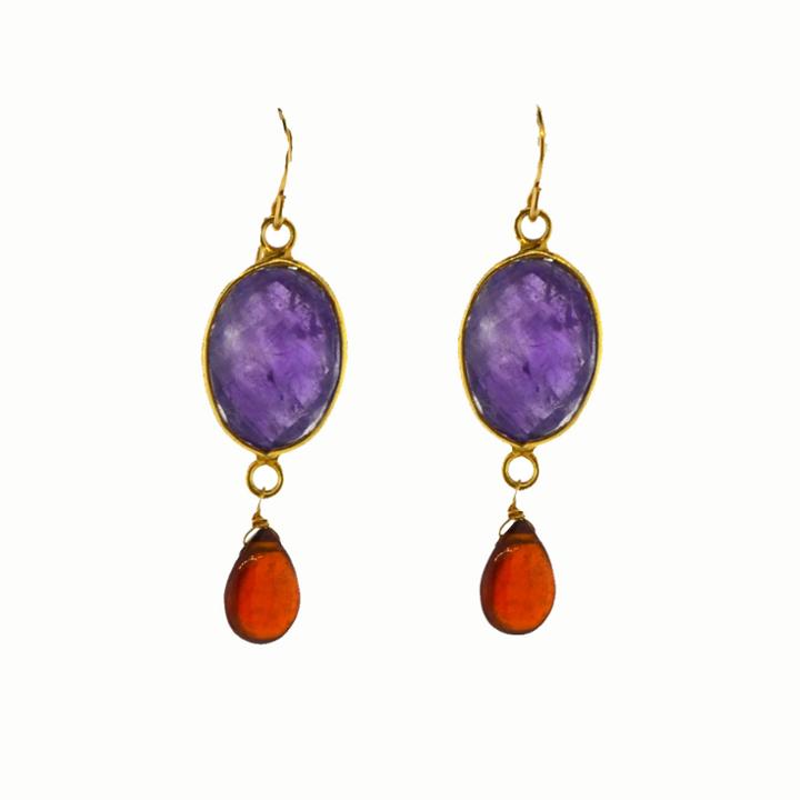 Mabel Chong - Oval Bezel Set Drop Earrings