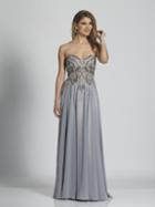 Dave & Johnny - A5894 Strapless Sequined Evening Gown