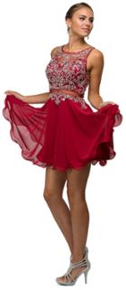 Dancing Queen - Mock Two-piece Short A-line Homecoming Dress 9550