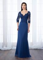 Cameron Blake - 217650w Scalloped V-neck Chiffon Gown