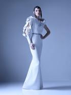 Mnm Couture - G0934 Ruffled Asymmetric Neck Mermaid Dress