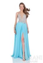 Terani Evening - Pearl Encrusted Illusion Evening Gown 1612p0502a