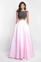 Blush - 5673 Cap Sleeve Lace And Mikado Two Piece Gown