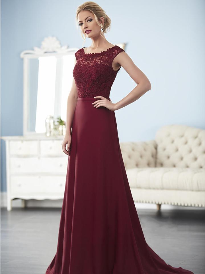 Christina Wu Elegance - 17843 Lace Bateau Neck A-line Dress
