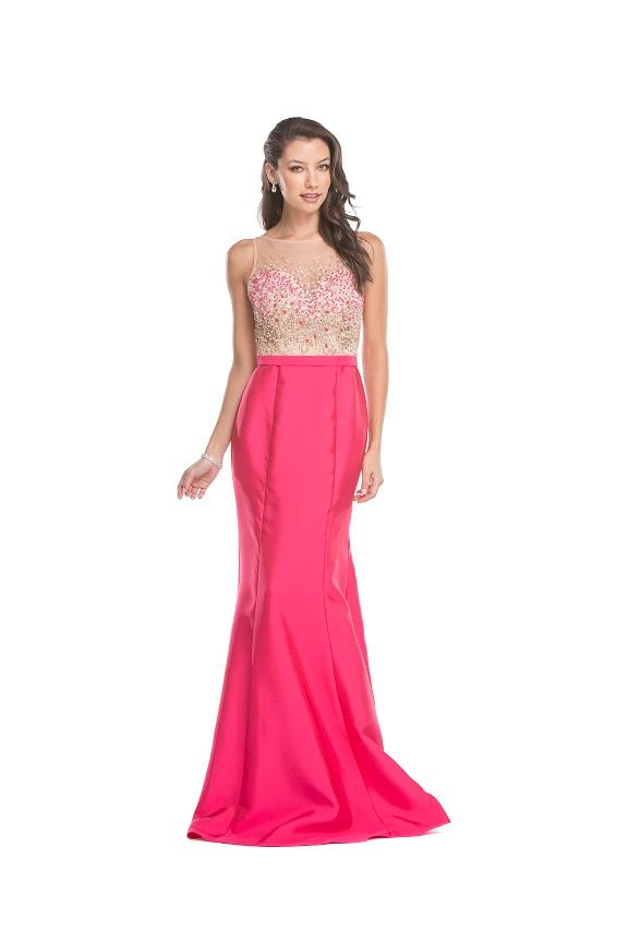 Aspeed - L1650 Embellished Illusion Bateau Trumpet Prom Dress