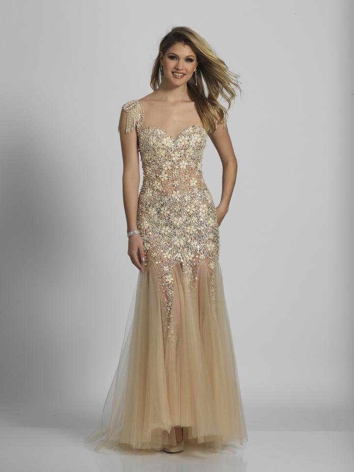 Dave & Johnny - A5290 Floral Embellished Sheer Gown