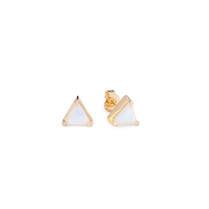 Margaret Elizabeth - Mini Triangle Studs Moonstone