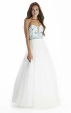 Jolene Collection - 17073l Strapless Beaded Lace Up Evening Gown