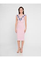 Terani Couture - 1812c6043 Floral Embellished Illusion Bateau Dress