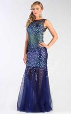 Jolene Collection - 13512 Crystal Festooned Illusion Gown