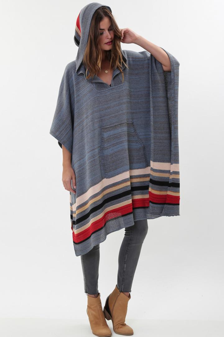 Goddis - Hartland Hooded Poncho In Rodeo Dust