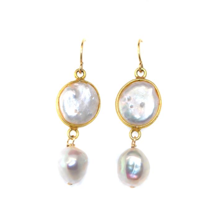 Mabel Chong - Circle Pearl Drop Earrings