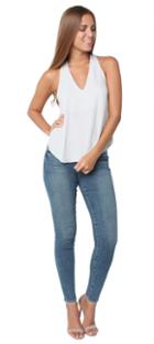 Three Eighty Two - Owen V Neck Racer Silver
