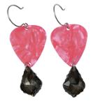 Femme Metale Jewelry - Guitar Pick Earrings Hot Pink Grey