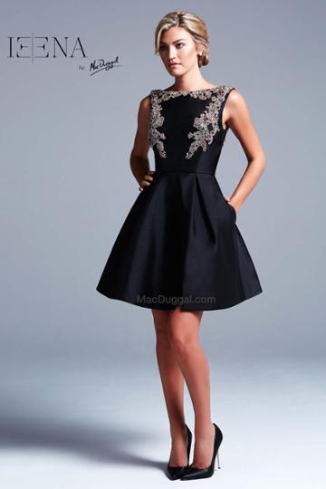 Ieena For Mac Duggal - 25004 Cap Dress In Black