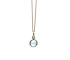 Tresor Collection - Blue Topaz Simple Round Pendant In 18k Yellow Gold