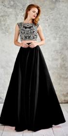Angela And Alison - Intricately Beaded Bateau Illusion Long Evening Gown 771109