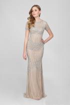 Terani Couture - Stunning Crystal Accented High Neck Mermaid Gown 1721gl4459